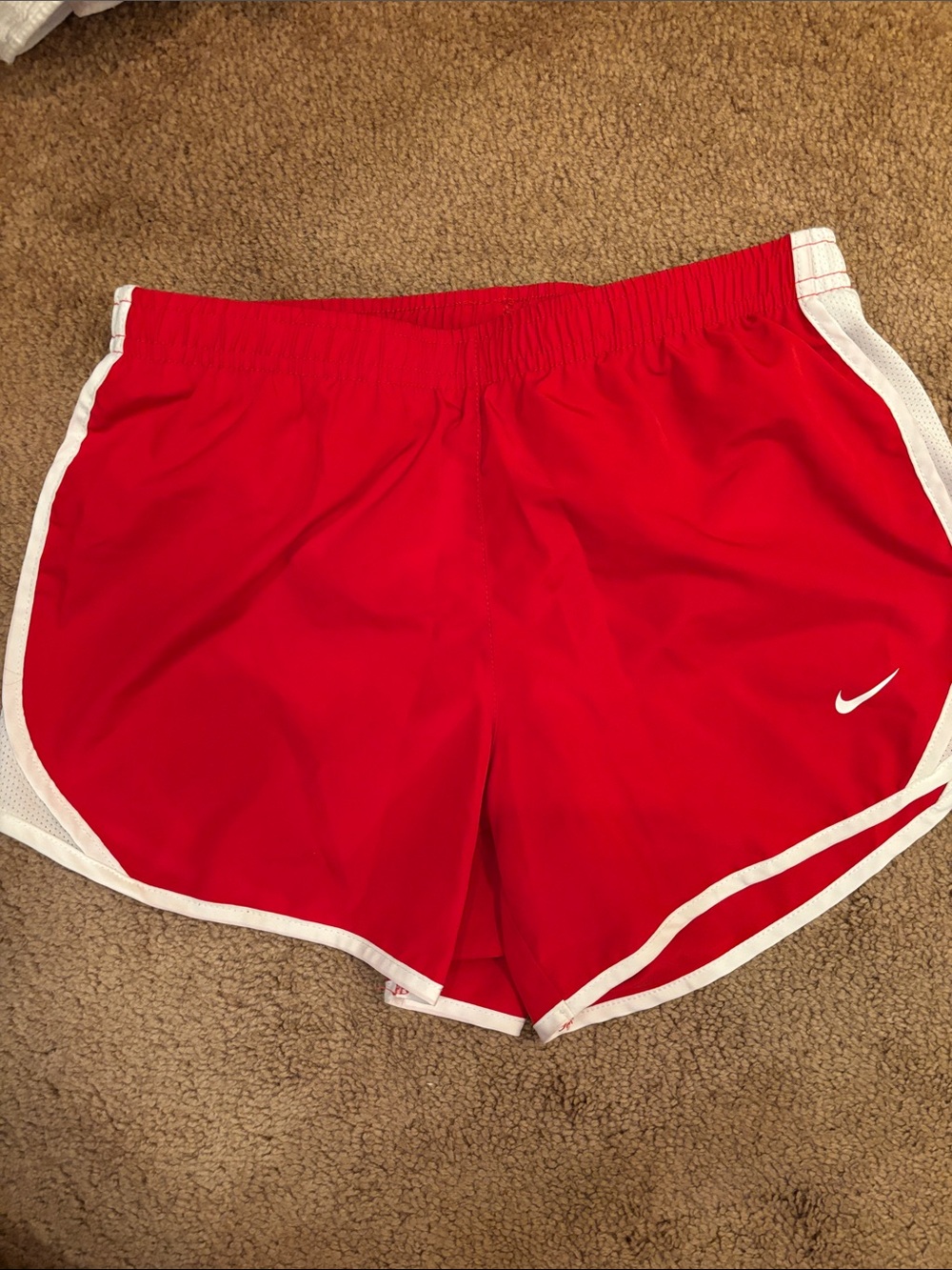 Nike girls  Red Running Shorts with White Trim